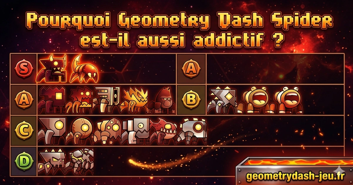Gameplay intense de Geometry Dash Spider avec des obstacles et de la musique électro